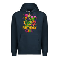 Navy 5 rd birthday girl t rex pink Premium Hoodie - CowGirlArtShop