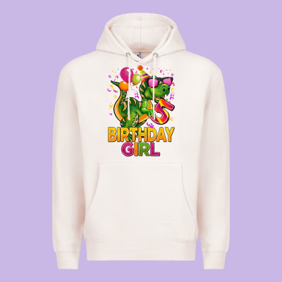 5 Rd Birthday Girl T Rex Pink Premium Hoodie Designed By Cowgirlartshop