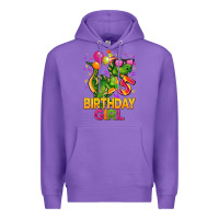 Purple 5 rd birthday girl t rex pink Premium Hoodie - CowGirlArtShop