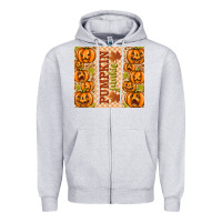 Heather Grey Fall Pumpkin Junkie Zipper Hoodie - texasbilliewilder