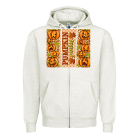 Oatmeal Heather Fall Pumpkin Junkie Zipper Hoodie - texasbilliewilder