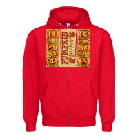 Red Fall Pumpkin Junkie Zipper Hoodie - texasbilliewilder