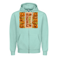Seafoam Fall Pumpkin Junkie Zipper Hoodie - texasbilliewilder