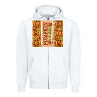 White Fall Pumpkin Junkie Zipper Hoodie - texasbilliewilder