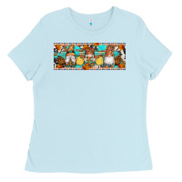 Baby Blue Fall Gnomes Ladies Tee - Artiststas