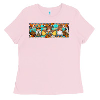 Bubblegum Pink Fall Gnomes Ladies Tee - Artiststas