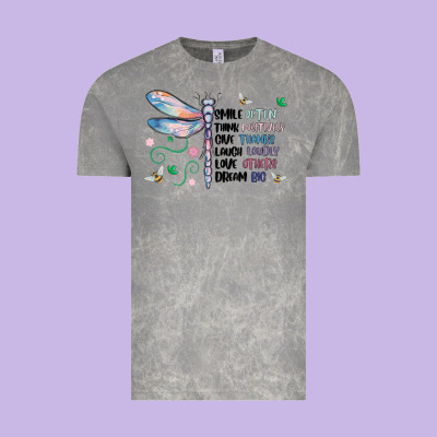 Dragonfly Smile Tink Give Laugh Love Dream Vintage Tee Designed By Maliassmallbusiness