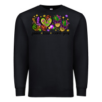 Black Peace Love Mardi Gras Premium Sweatshirt - HowdyJamesFarm