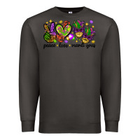 Smoke Peace Love Mardi Gras Premium Sweatshirt - HowdyJamesFarm