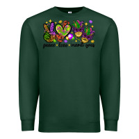 Sports Green Peace Love Mardi Gras Premium Sweatshirt - HowdyJamesFarm