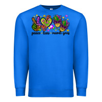 True Royal Peace Love Mardi Gras Premium Sweatshirt - HowdyJamesFarm