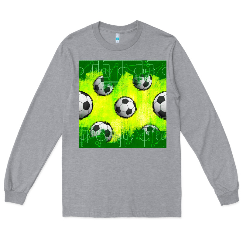 Soccer Balls With Field  And Tactics Seamless Pattern Long Sleeve Tee by BundleAndBundleShop | Teevron