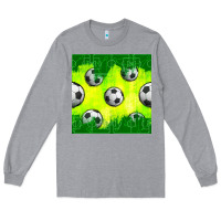 Heather Grey soccer balls with field  and tactics seamless pattern Long Sleeve Tee - BundleAndBundleShop
