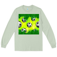 Matcha soccer balls with field  and tactics seamless pattern Long Sleeve Tee - BundleAndBundleShop