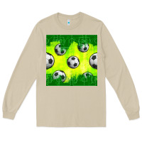 Mushroom soccer balls with field  and tactics seamless pattern Long Sleeve Tee - BundleAndBundleShop
