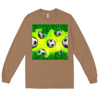 Toasted Coconut soccer balls with field  and tactics seamless pattern Long Sleeve Tee - BundleAndBundleShop