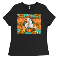 Black Goat family fall pumpkins gemstone Ladies Tee - Artiststas