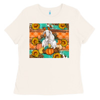 Bone Goat family fall pumpkins gemstone Ladies Tee - Artiststas
