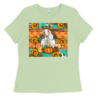 Matcha Goat family fall pumpkins gemstone Ladies Tee - Artiststas