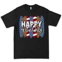 Black happy 4th of july brushstrokes Premium Tee - BundleAndBundleShop
