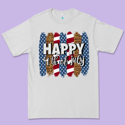Happy 4th Of July Brushstrokes Premium Tee Designed By Bundleandbundleshop