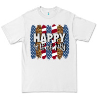 White happy 4th of july brushstrokes Premium Tee - BundleAndBundleShop