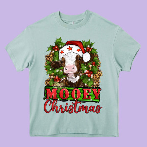 Mooey Christmas Heavy Core Tee Designed By Artiststas