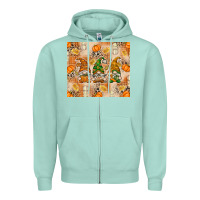 Seafoam Fall with Gnomes Zipper Hoodie - texasbilliewilder