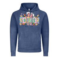 Vintage Denim easter  rabbit Vintage Hoodie - MaliasSmallBusiness