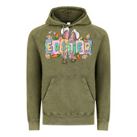 Vintage Olive easter  rabbit Vintage Hoodie - MaliasSmallBusiness