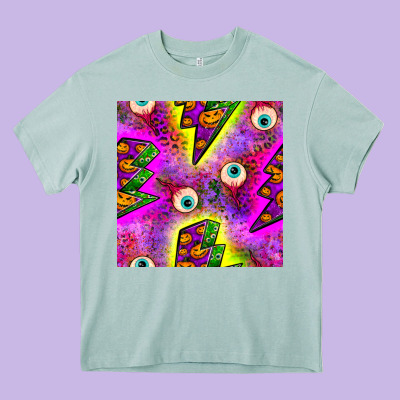 Halloween Thunders Seamless Pattern Heavy Core Tee Designed By Bundleandbundleshop