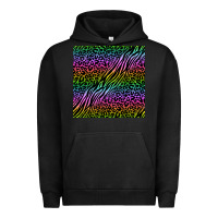 Pigment Black neon glitter safari seamless pattern Urban Hoodie - BundleAndBundleShop