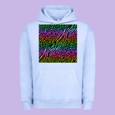 Neon Glitter Safari Seamless Pattern Urban Hoodie Designed By Bundleandbundleshop