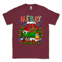 Burgundy merry christmas car Classic Tee - CowhideDigitalArt