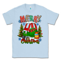 Dusty Blue merry christmas car Classic Tee - CowhideDigitalArt