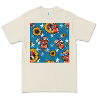 Bone 4th of july sunflowers hotdog seamless pattern Premium Tee - BundleAndBundleShop