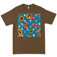 Cacao 4th of july sunflowers hotdog seamless pattern Premium Tee - BundleAndBundleShop