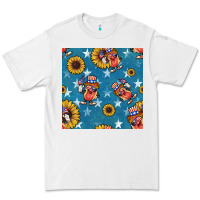 White 4th of july sunflowers hotdog seamless pattern Premium Tee - BundleAndBundleShop