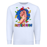 White Autism Mom Premium Sweatshirt - CowGirlArtShop