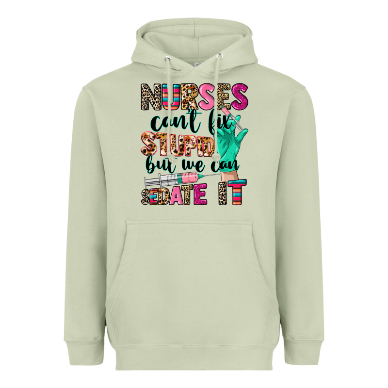 Cowgirl Nurses Can't Fix Stupid Heavyweight Hoodie by CowGirlArtShop | Teevron