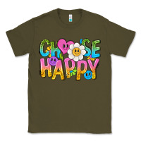 Army Green choose happy with smile Classic Tee - NancyCooperArtShop