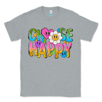 Heather Grey choose happy with smile Classic Tee - NancyCooperArtShop