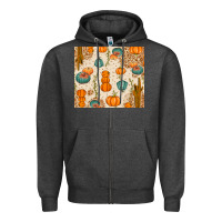 Charcoal Heather Fall Pumpkins Zipper Hoodie - texasbilliewilder