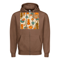 Chestnut Fall Pumpkins Zipper Hoodie - texasbilliewilder