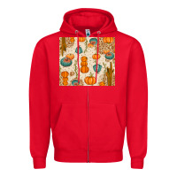 Red Fall Pumpkins Zipper Hoodie - texasbilliewilder
