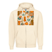 Sandshell Fall Pumpkins Zipper Hoodie - texasbilliewilder