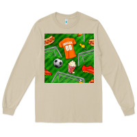 Mushroom soccer ball uniform and shoes seamless pattern Long Sleeve Tee - BundleAndBundleShop