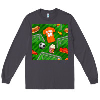 Smoke soccer ball uniform and shoes seamless pattern Long Sleeve Tee - BundleAndBundleShop