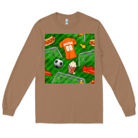 Toasted Coconut soccer ball uniform and shoes seamless pattern Long Sleeve Tee - BundleAndBundleShop