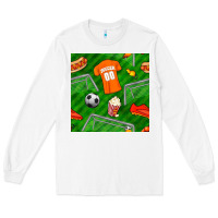 White soccer ball uniform and shoes seamless pattern Long Sleeve Tee - BundleAndBundleShop
